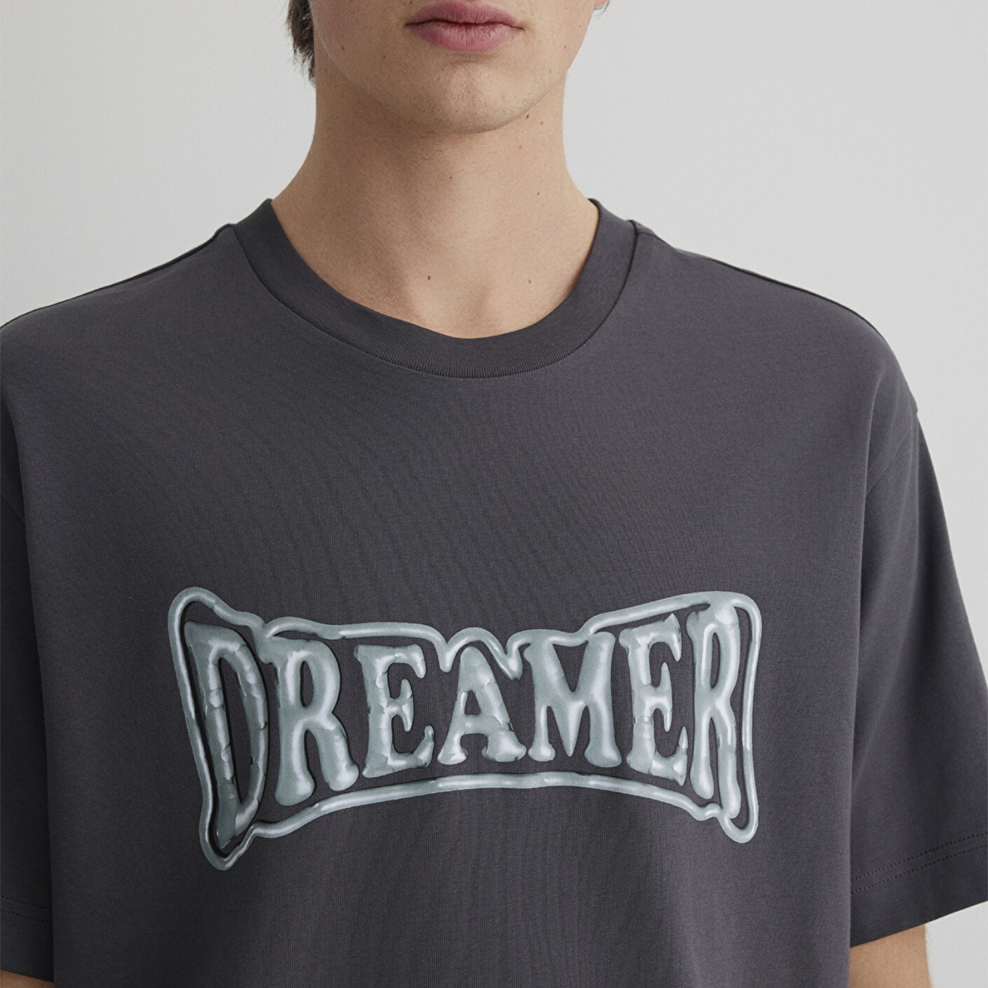 Mavi Dreamer Baskılı Gri Tişört Loose Fit / Bol Rahat Kesim 0612807-80955