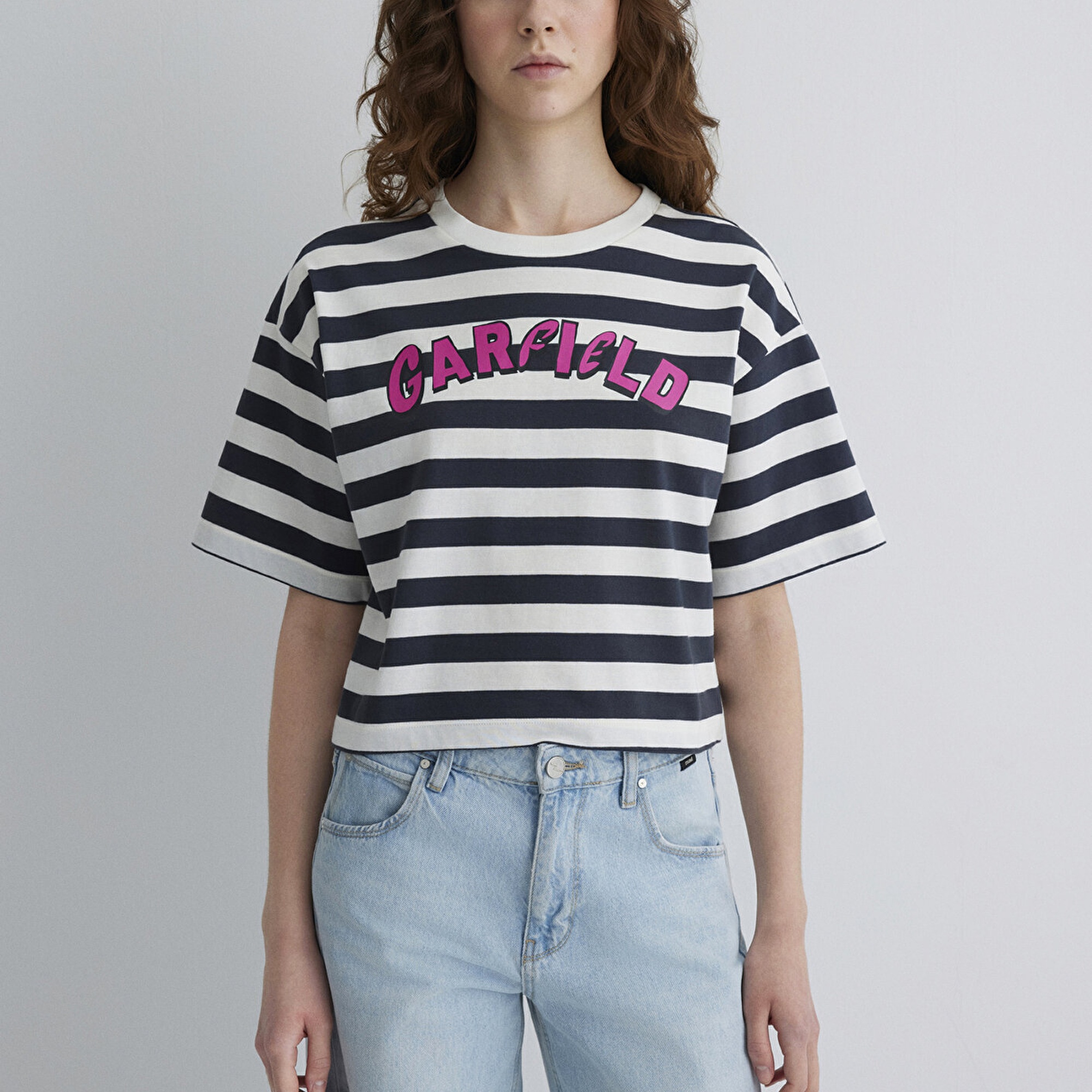 Mavi Garfield Baskılı Gri Tişört Regular Fit / Normal Kesim 1613366-85308