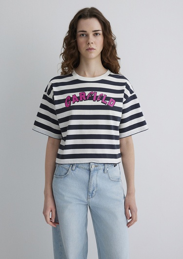  Mavi Garfield Baskılı Gri Tişört Regular Fit / Normal Kesim 1613366-85308