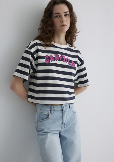  Mavi Garfield Baskılı Gri Tişört Regular Fit / Normal Kesim 1613366-85308