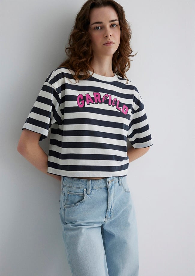  Mavi Garfield Baskılı Gri Tişört Regular Fit / Normal Kesim 1613366-85308