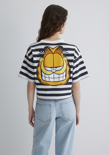  Mavi Garfield Baskılı Gri Tişört Regular Fit / Normal Kesim 1613366-85308