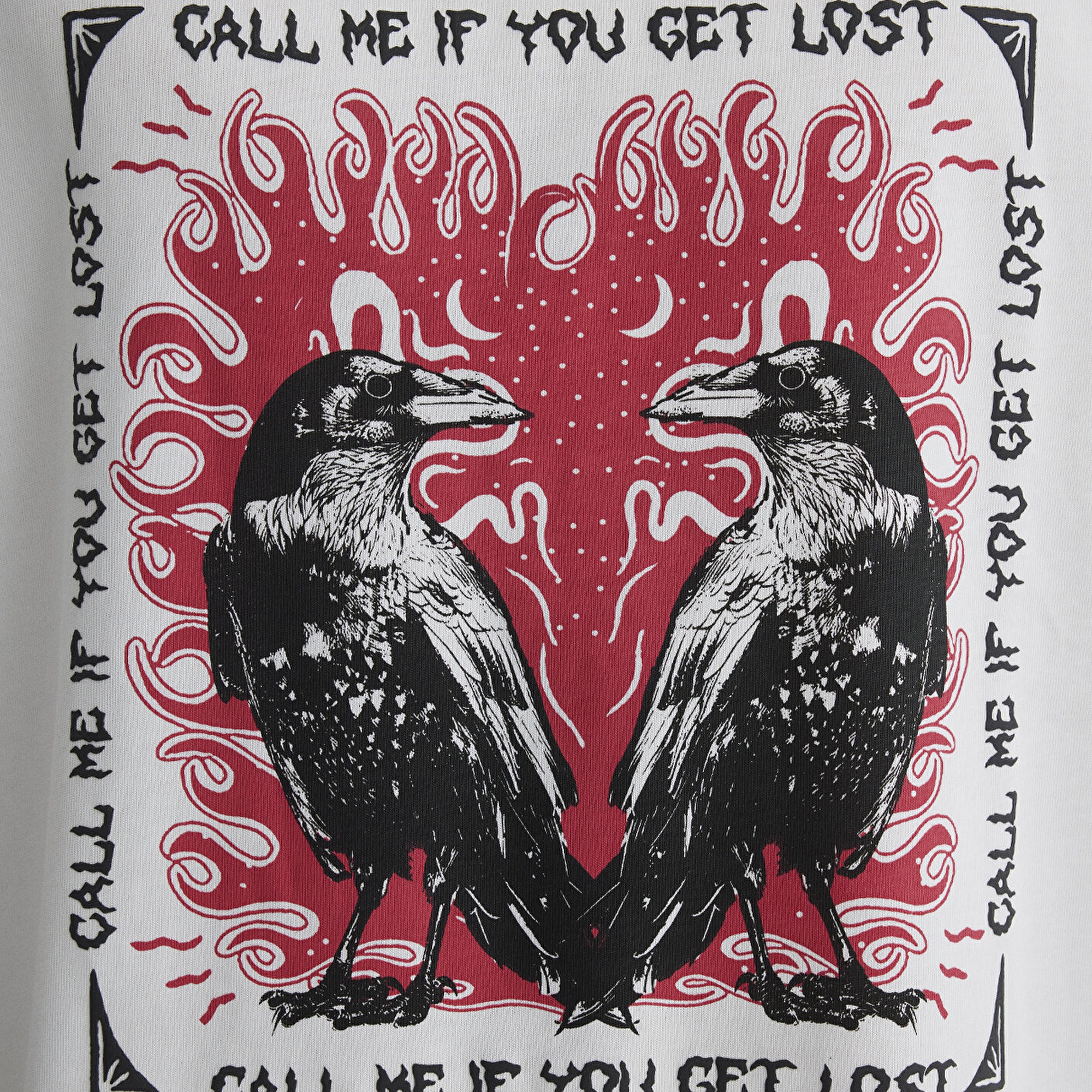 Mavi Baskılı Ekru Tişört Loose Fit / Bol Rahat Kesim 0612808-70057