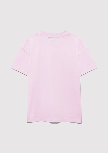  Mavi Barbie Baskılı Pembe Tişört Loose Fit / Bol Rahat Kesim 7610312-86959