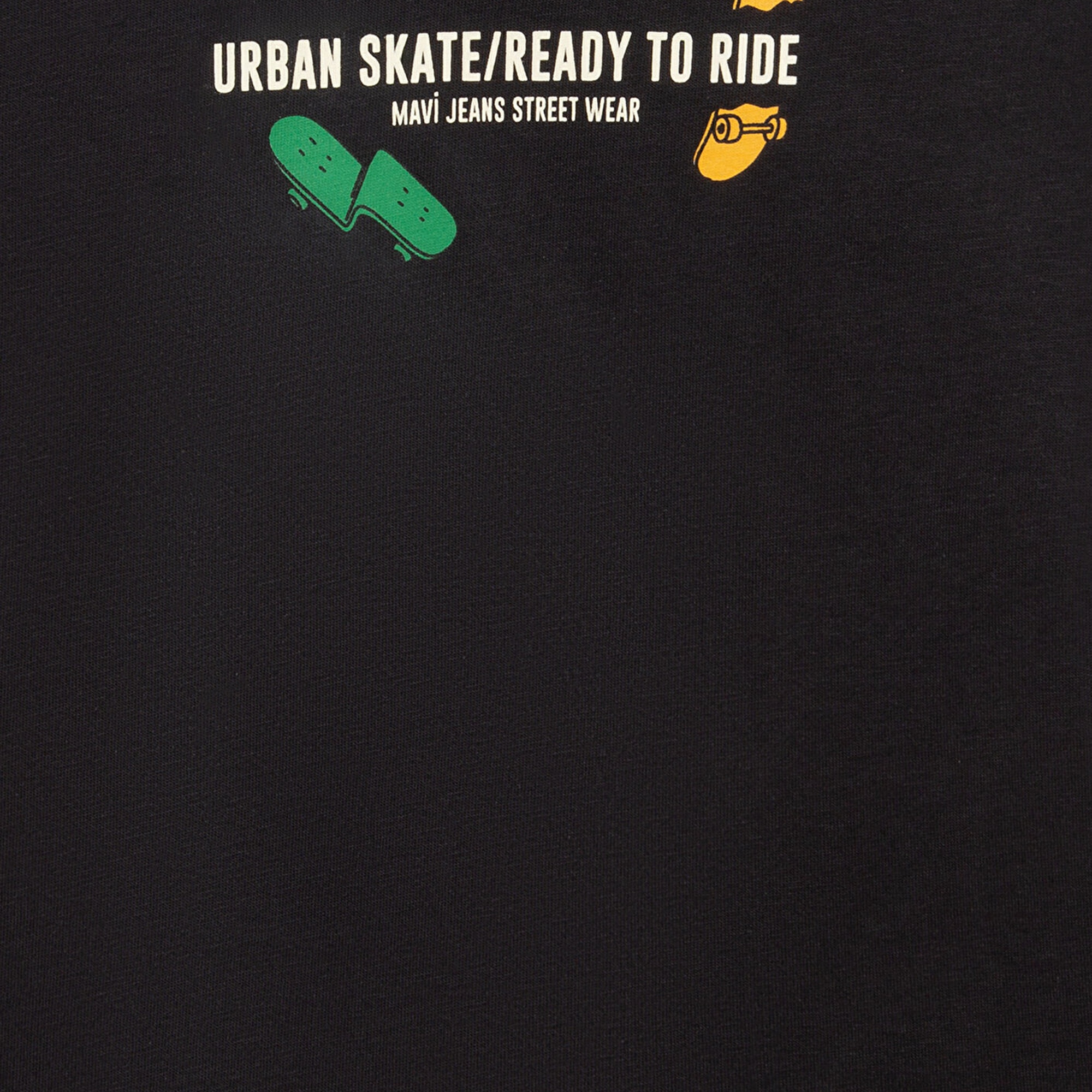 Mavi Baskılı Antrasit Tişört Oversize / Geniş Kesim 6610275-70087