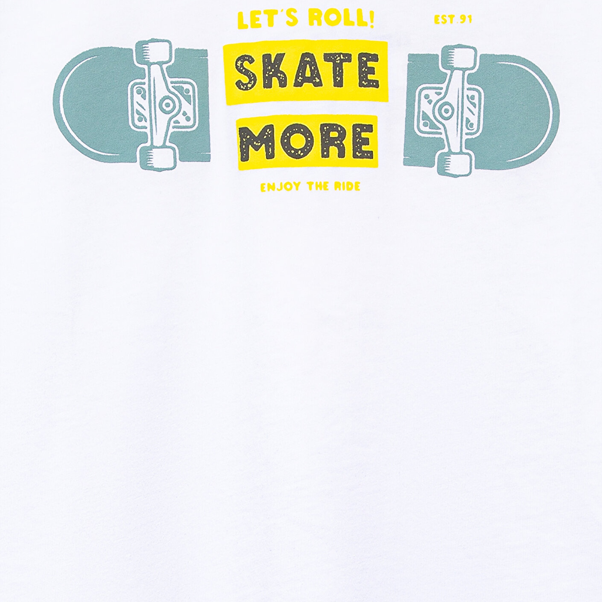 Mavi Lets Roll Baskılı Beyaz Tişört Oversize / Geniş Kesim 6610276-620