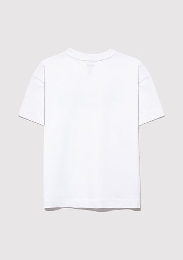  Mavi Lets Roll Baskılı Beyaz Tişört Oversize / Geniş Kesim 6610276-620