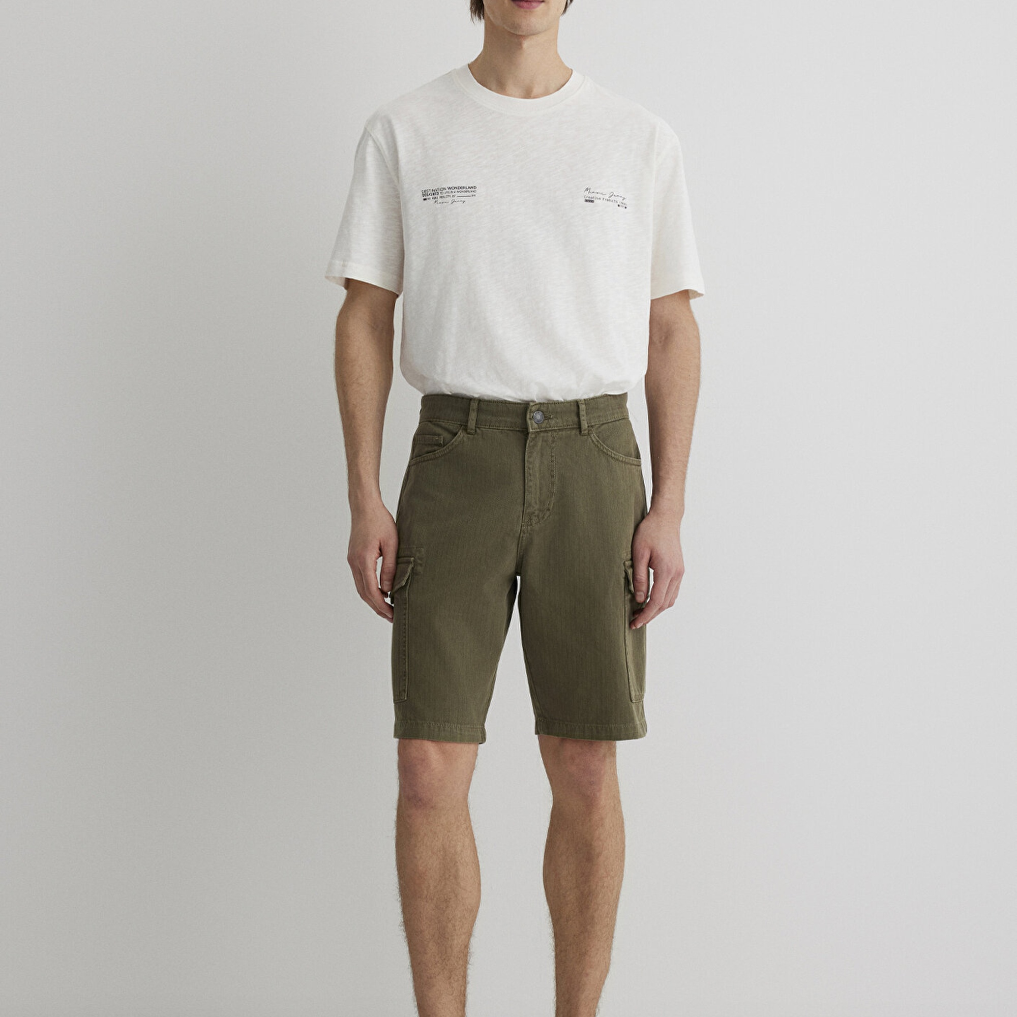 Mavi Haki Kargo Şort 0410287-80769