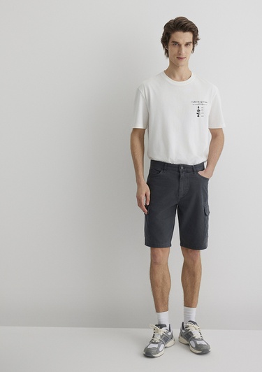  Mavi Lacivert Kargo Şort 0410287-80776