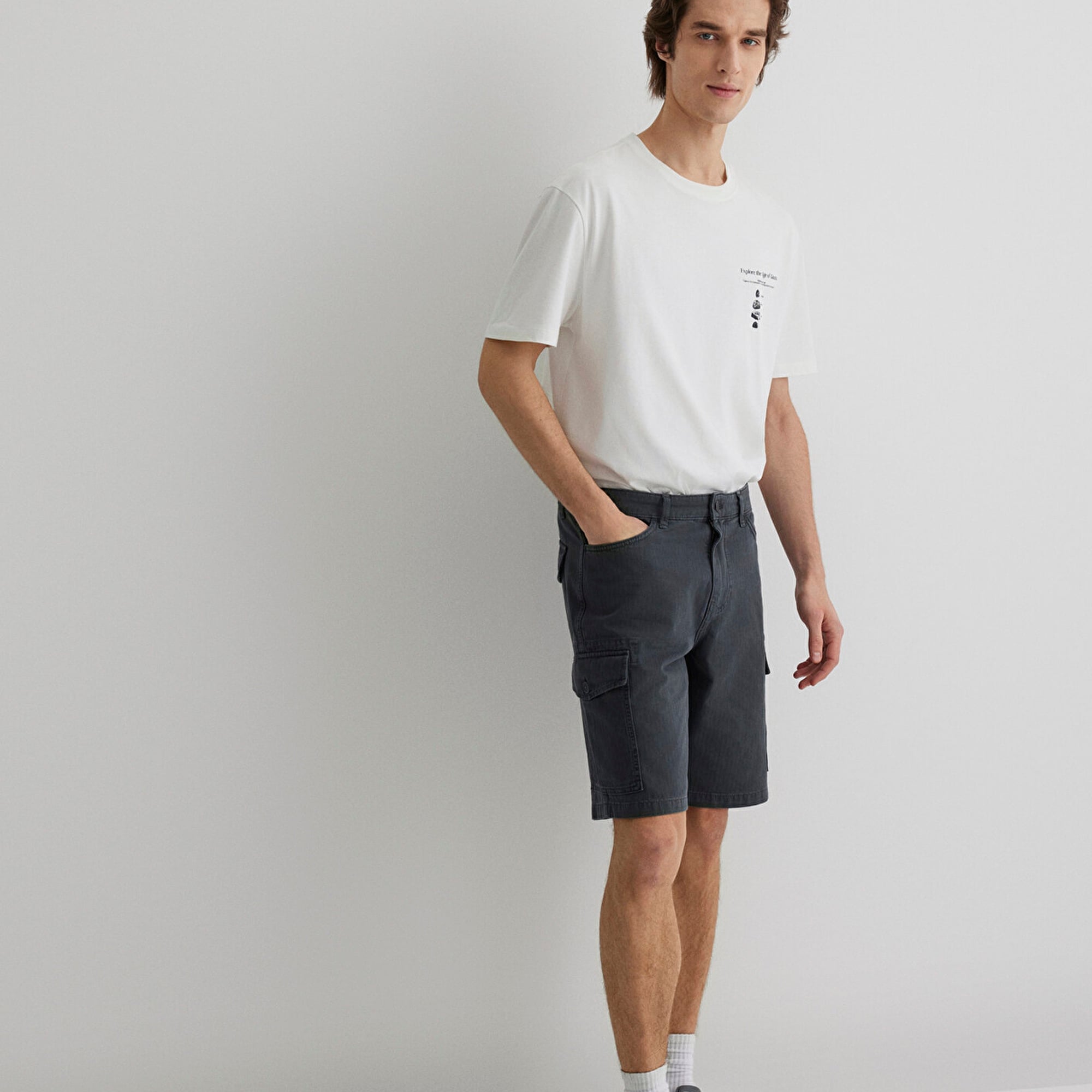 Mavi Lacivert Kargo Şort 0410287-80776