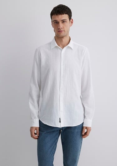  Mavi Ekru Gömlek Slim Fit / Dar Kesim 0211548-70057