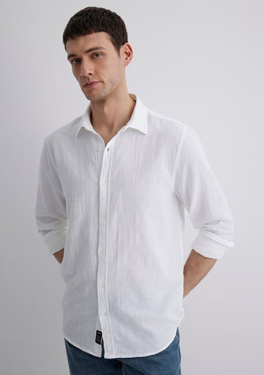  Mavi Ekru Gömlek Slim Fit / Dar Kesim 0211548-70057