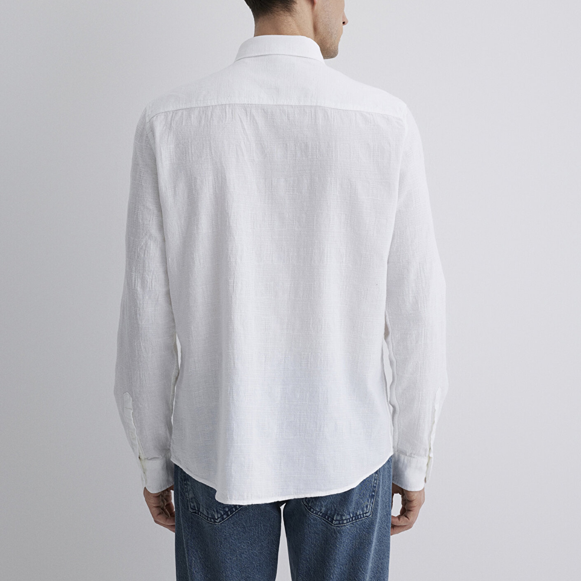 Mavi Ekru Gömlek Slim Fit / Dar Kesim 0211548-70057