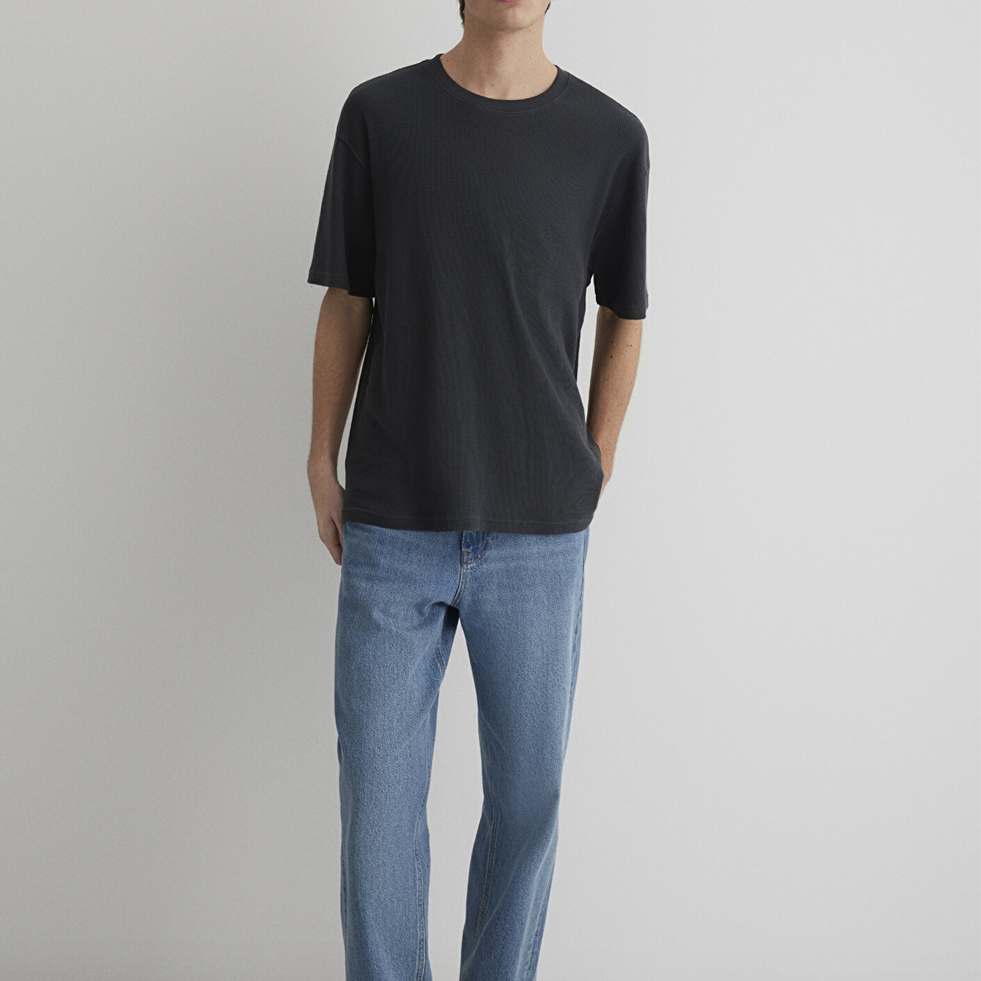 Mavi Antrasit Basic Tişört Loose Fit / Bol Rahat Kesim 0612724-70092