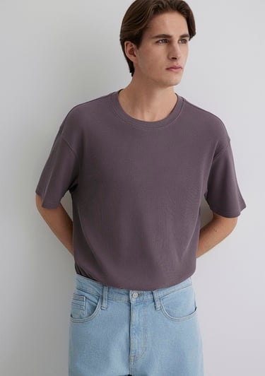  Mavi Mor Tişört Loose Fit / Bol Rahat Kesim 0612724-86683