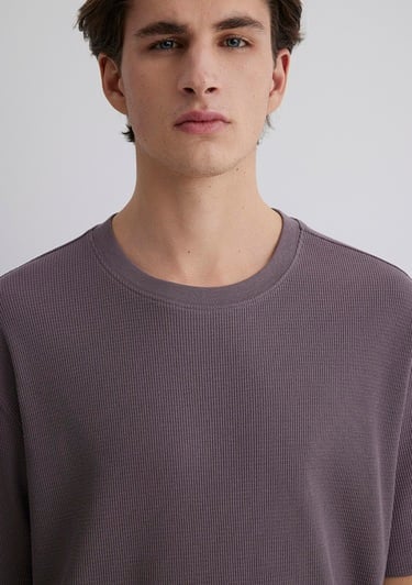  Mavi Mor Tişört Loose Fit / Bol Rahat Kesim 0612724-86683