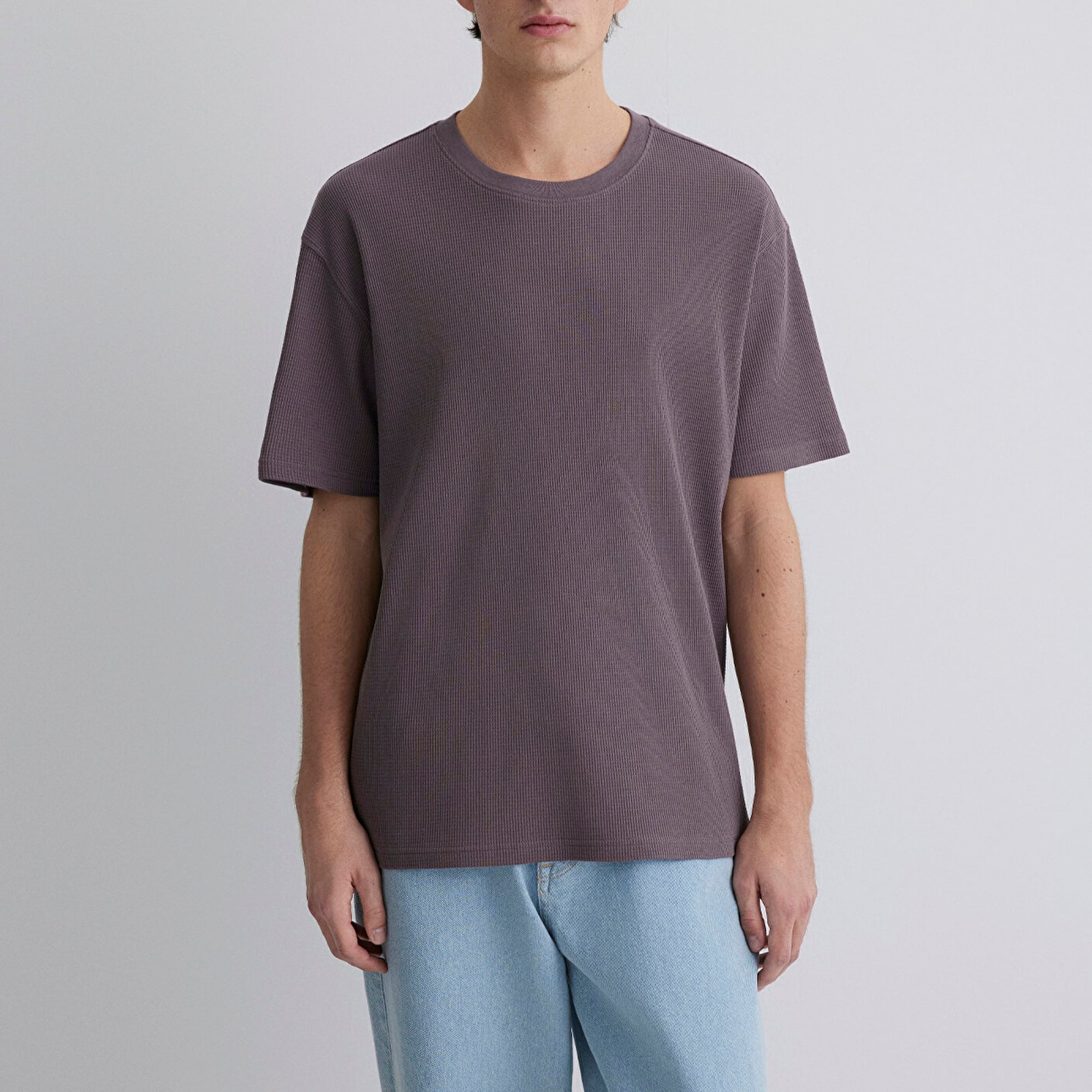 Mavi Mor Tişört Loose Fit / Bol Rahat Kesim 0612724-86683