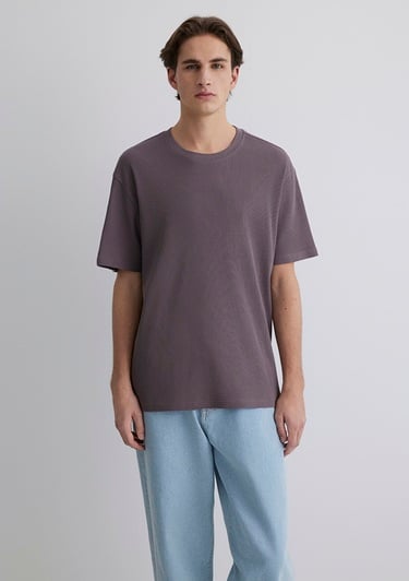  Mavi Mor Tişört Loose Fit / Bol Rahat Kesim 0612724-86683