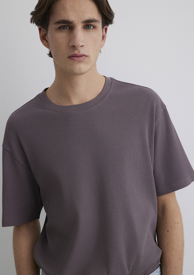  Mavi Mor Tişört Loose Fit / Bol Rahat Kesim 0612724-86683