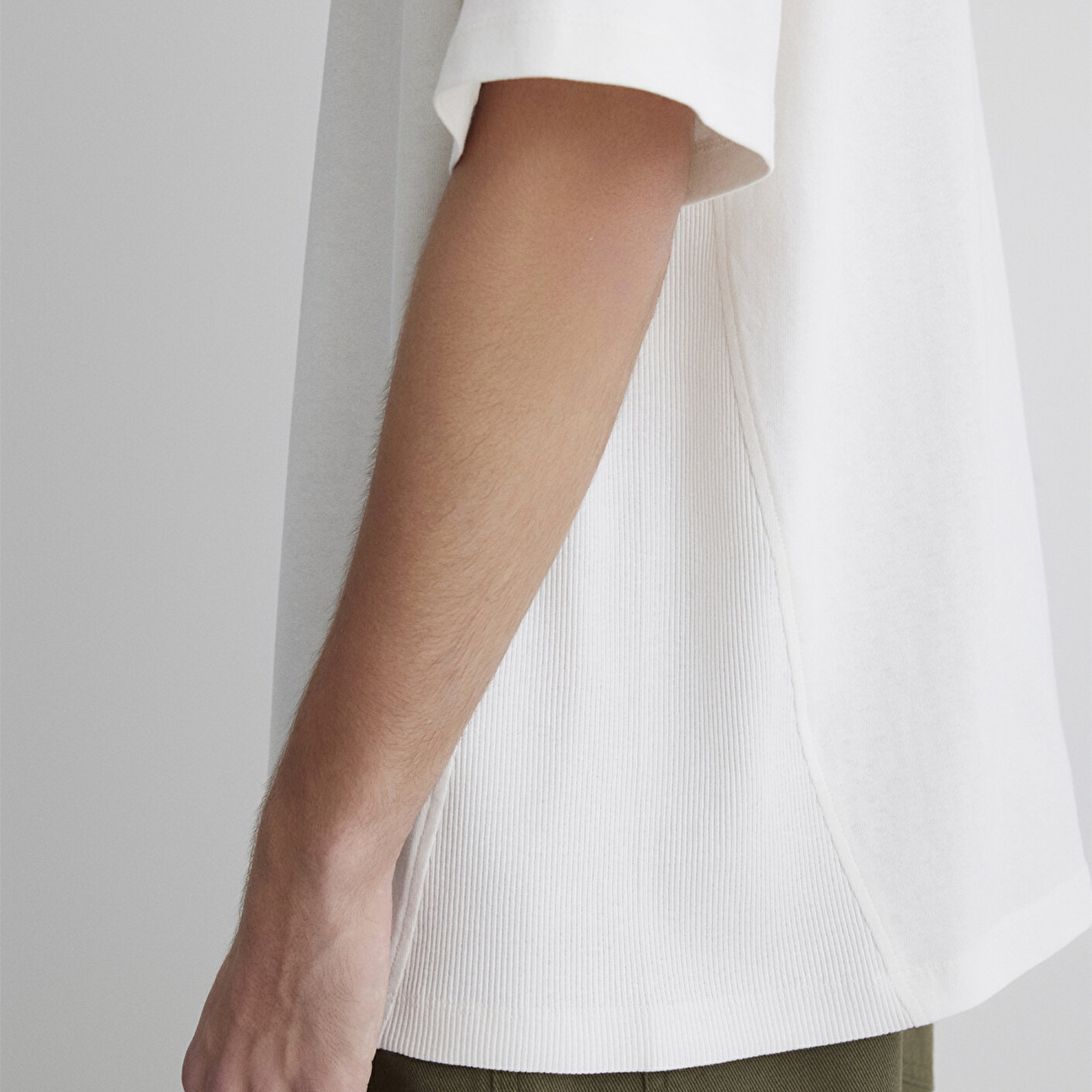 Mavi Ekru Basic Tişört Oversize / Geniş Kesim 0612641-70057