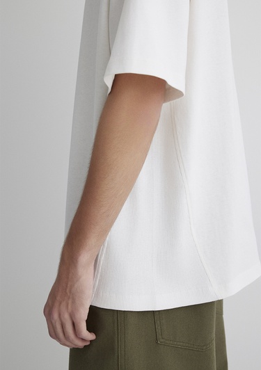  Mavi Ekru Basic Tişört Oversize / Geniş Kesim 0612641-70057