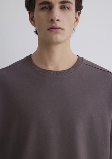  Mavi Mor Basic Tişört Oversize / Geniş Kesim 0612641-86683