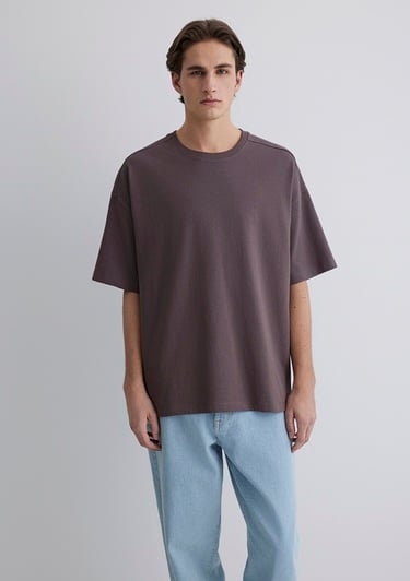  Mavi Mor Basic Tişört Oversize / Geniş Kesim 0612641-86683