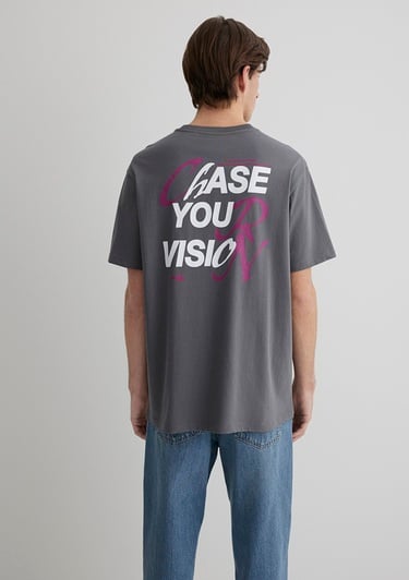  Mavi Chase Your Vision Baskılı Antrasit Tişört Loose Fit / Bol Rahat Kesim 0612721-70096