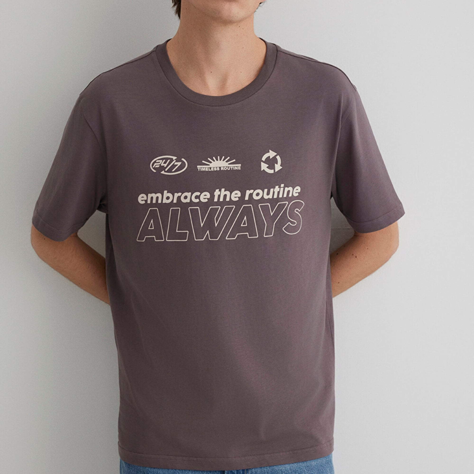 Mavi Always Baskılı Mor Tişört Loose Fit / Bol Rahat Kesim 0612722-86683