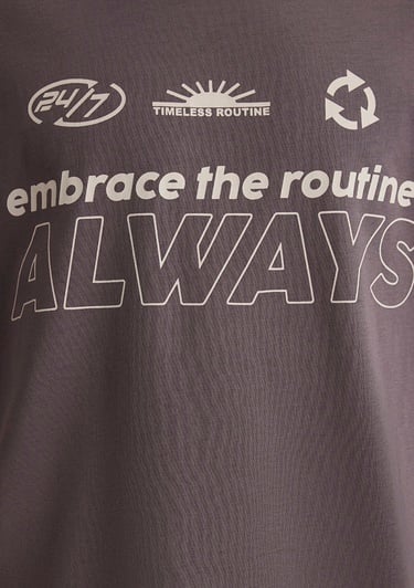  Mavi Always Baskılı Mor Tişört Loose Fit / Bol Rahat Kesim 0612722-86683