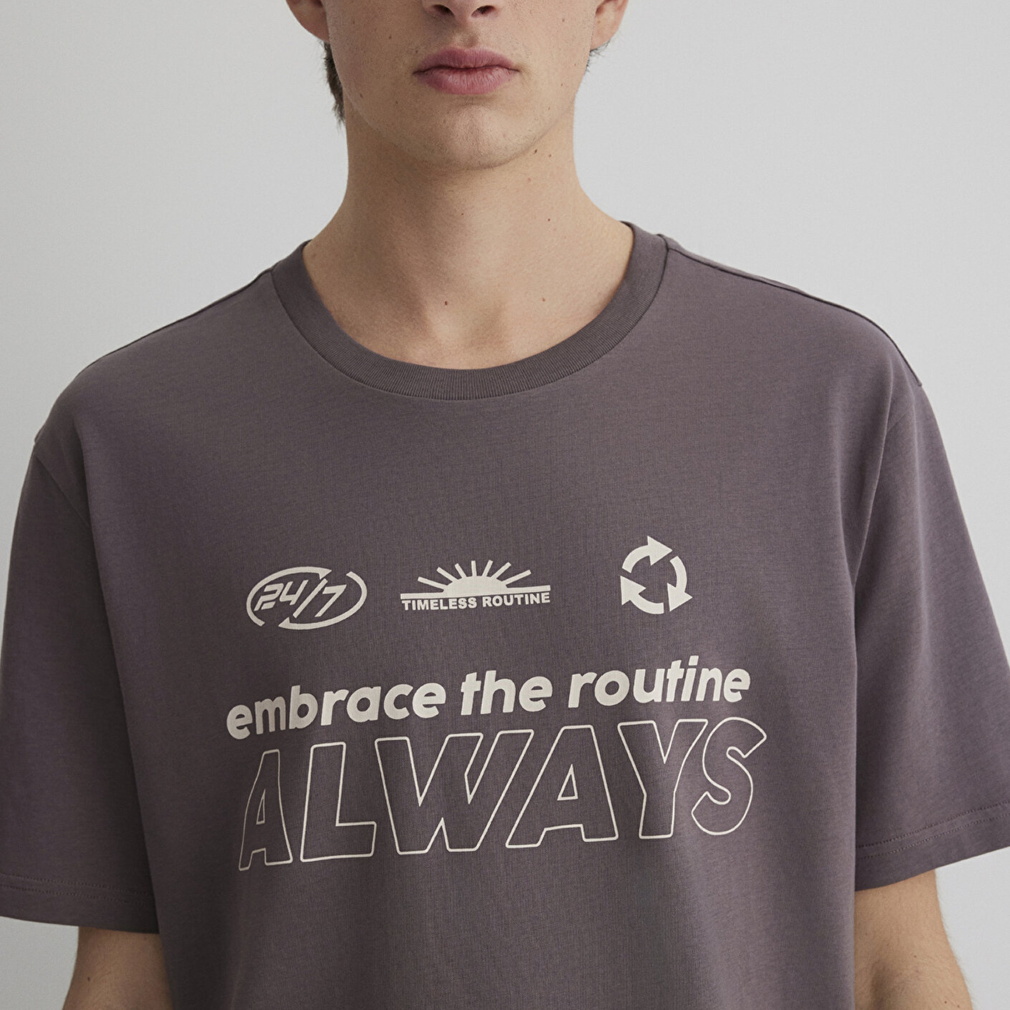 Mavi Always Baskılı Mor Tişört Loose Fit / Bol Rahat Kesim 0612722-86683