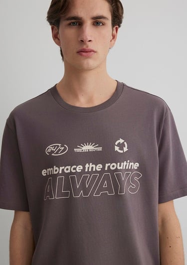  Mavi Always Baskılı Mor Tişört Loose Fit / Bol Rahat Kesim 0612722-86683