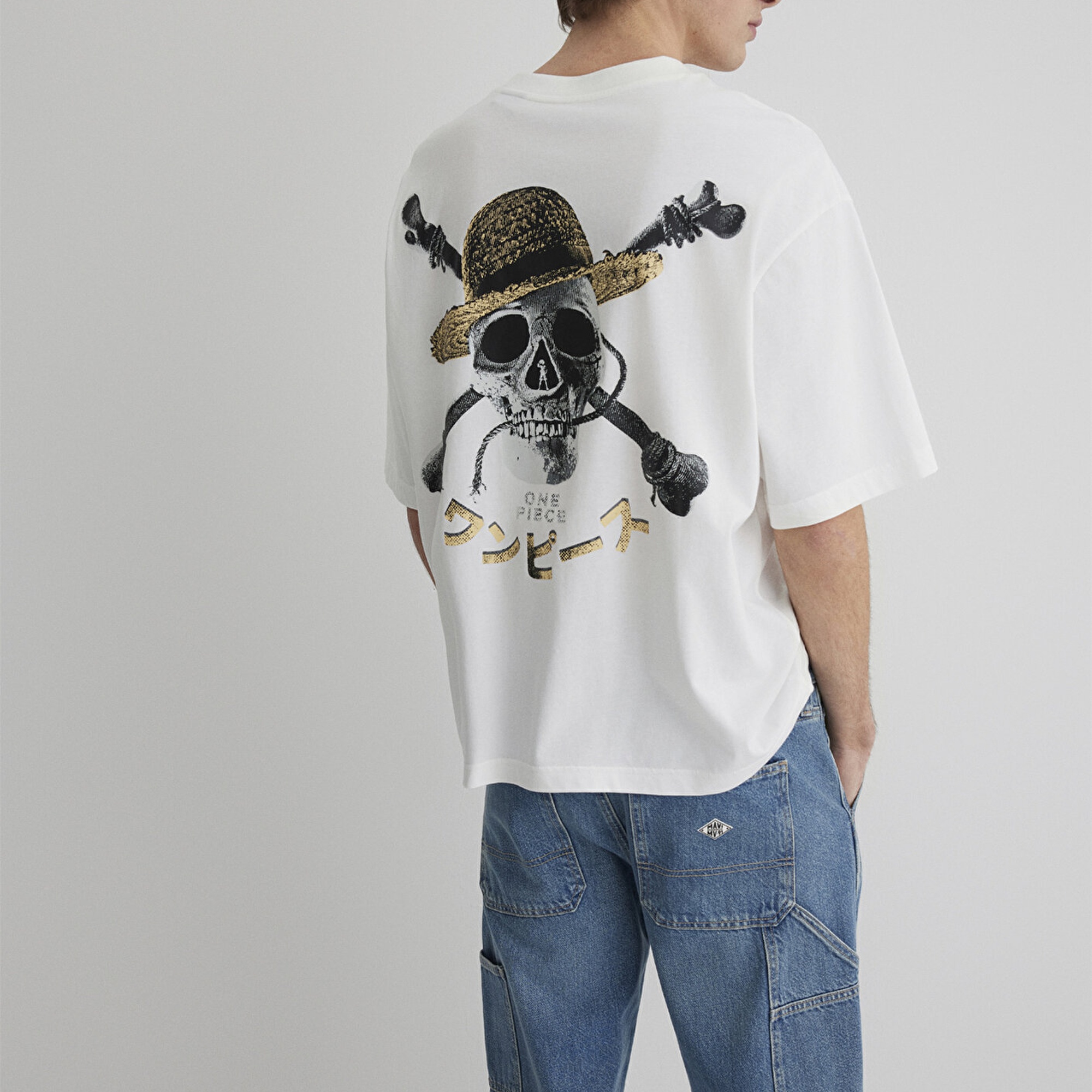 Mavi One Piece Baskılı Ekru Tişört Boxy Fit 0612663-70057