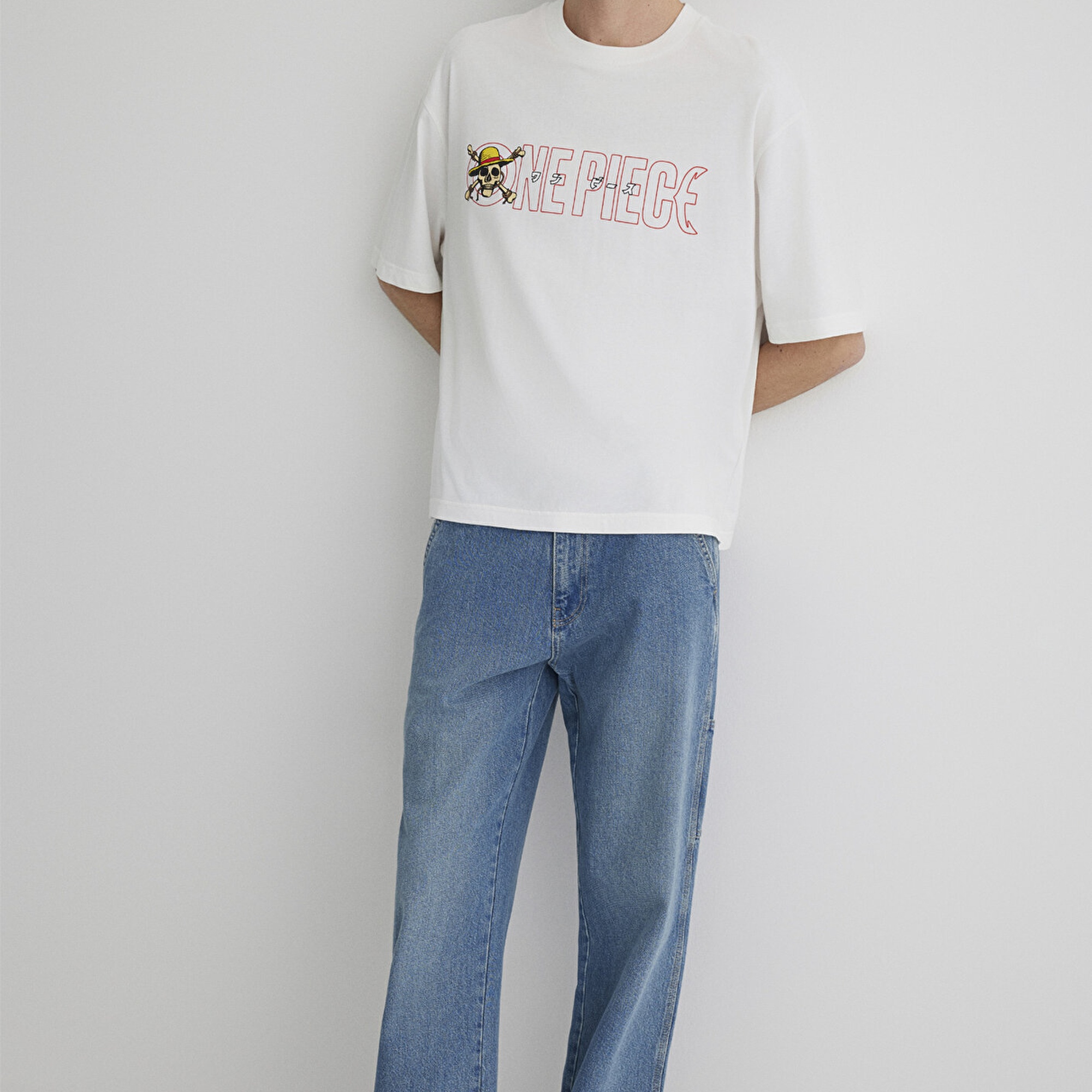 Mavi One Piece Baskılı Ekru Tişört Boxy Fit 0612663-70057