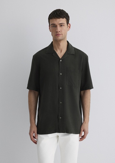  Mavi Kısa Kollu Yeşil Gömlek Regular Fit / Normal Kesim 0211520-71587