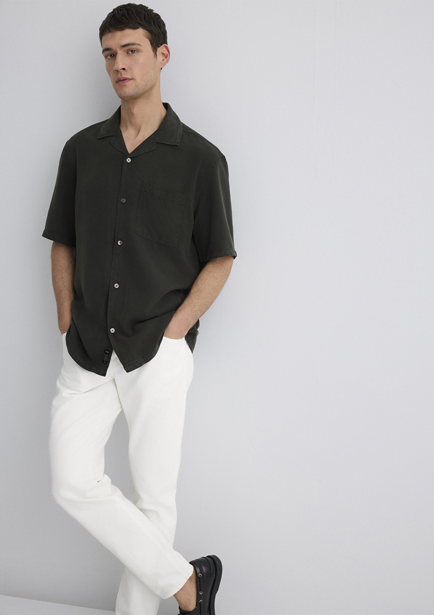  Mavi Kısa Kollu Yeşil Gömlek Regular Fit / Normal Kesim 0211520-71587