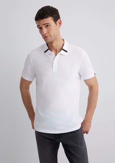  Mavi Beyaz Polo Tişört Regular Fit / Normal Kesim 0612651-620