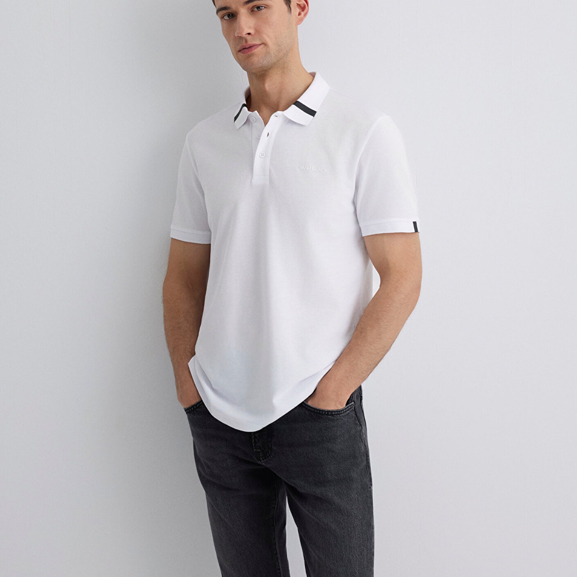 Mavi Beyaz Polo Tişört Regular Fit / Normal Kesim 0612651-620