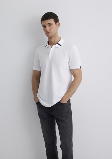  Mavi Beyaz Polo Tişört Regular Fit / Normal Kesim 0612651-620