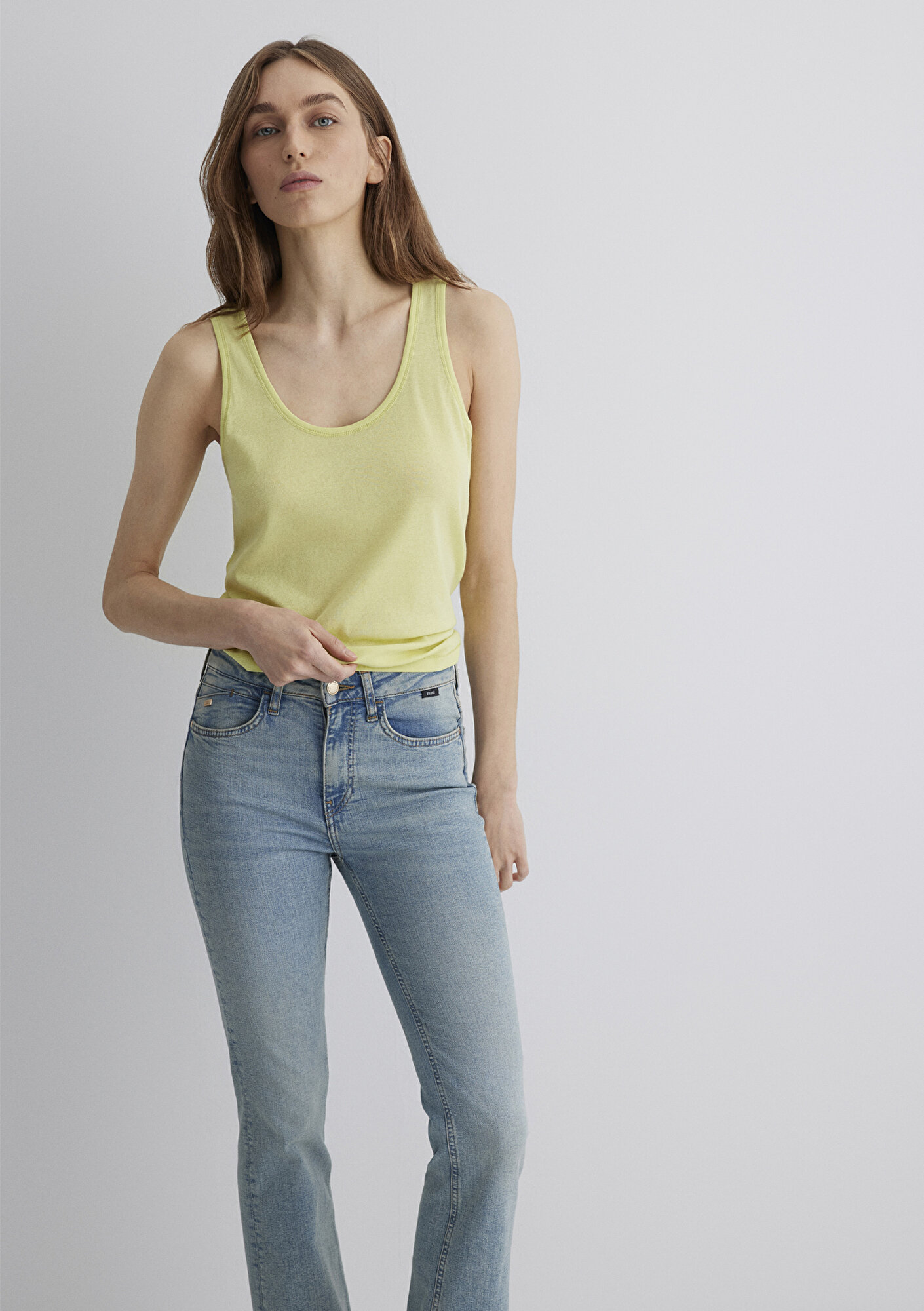  Mavi Sarı Atlet Slim Fit / Dar Kesim 1613211-71309