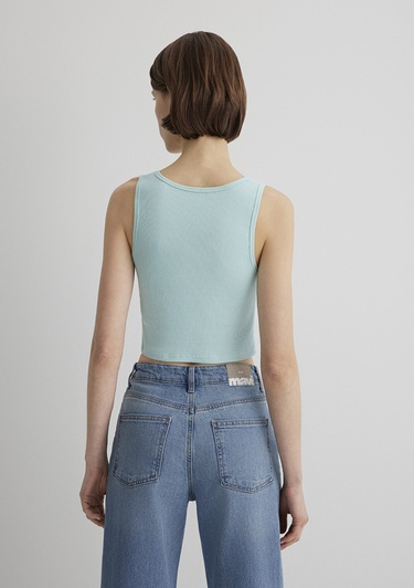  Mavi Yeşil Basic Crop Atlet Crop / Kısa Kesim 1613071-71731