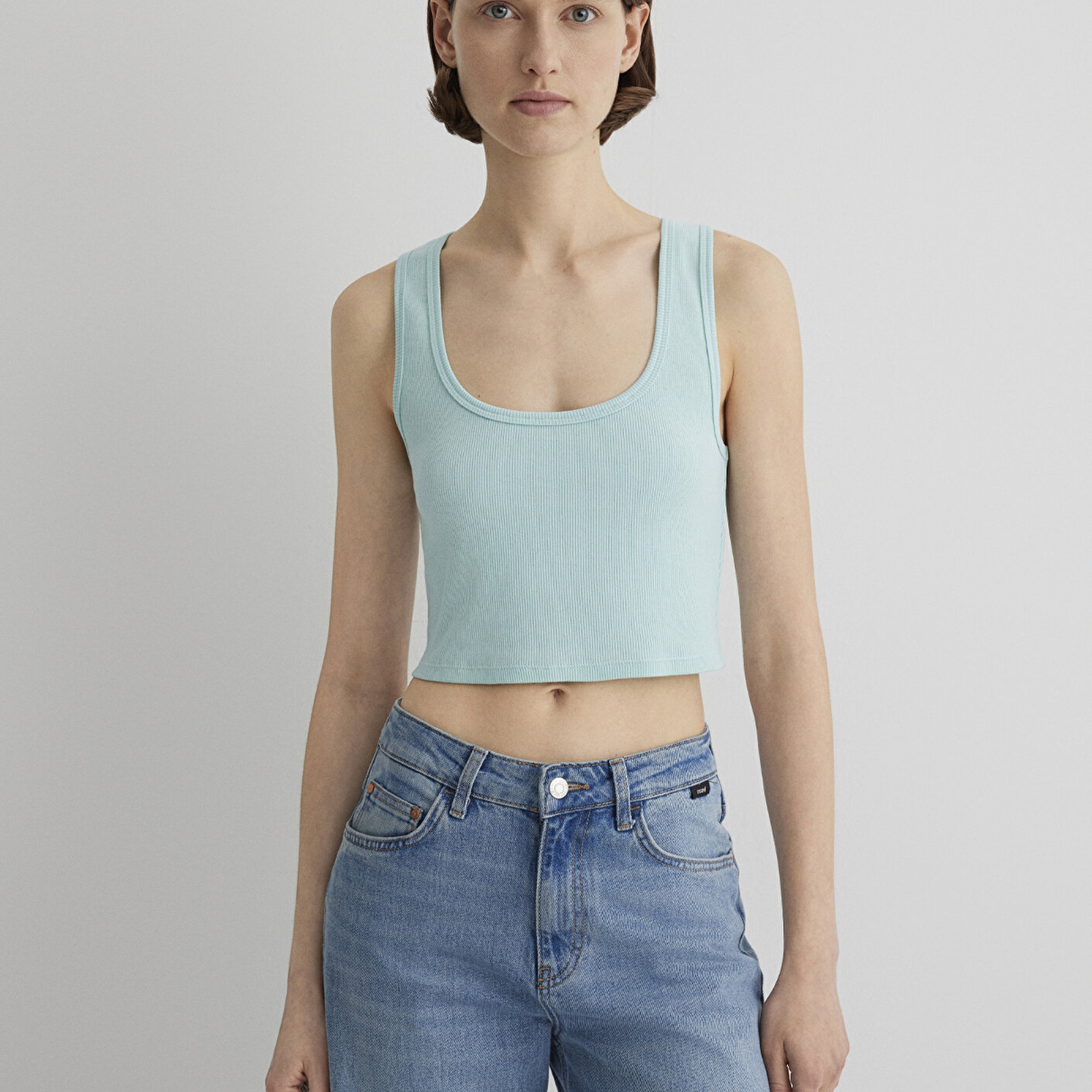 Mavi Yeşil Basic Crop Atlet Crop / Kısa Kesim 1613071-71731