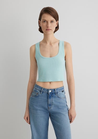  Mavi Yeşil Basic Crop Atlet Crop / Kısa Kesim 1613071-71731