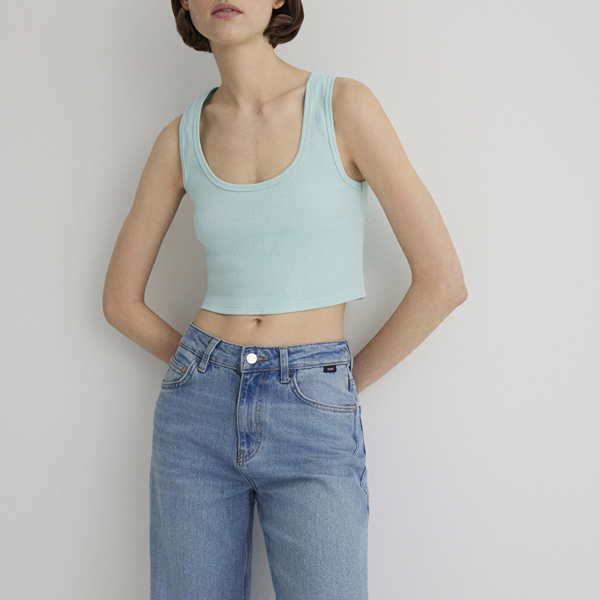 Mavi Yeşil Basic Crop Atlet Crop / Kısa Kesim 1613071-71731