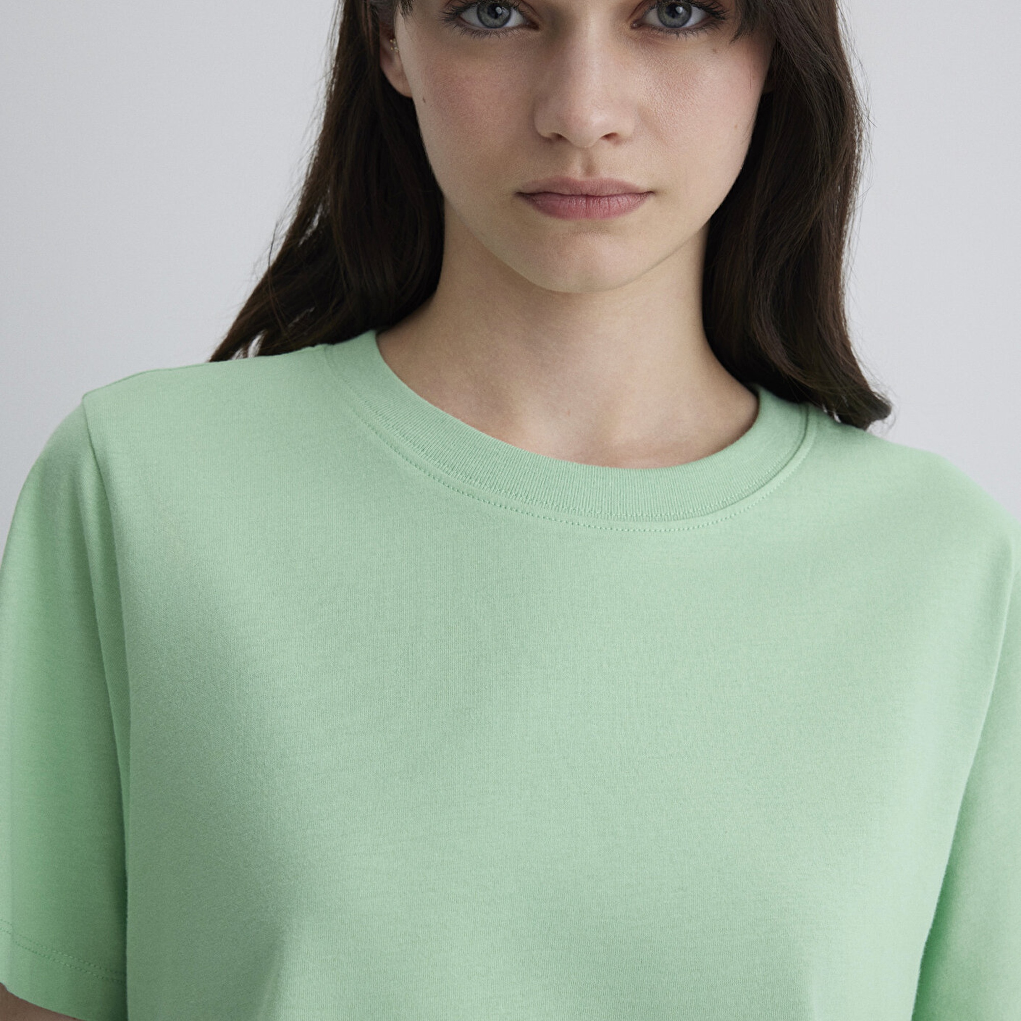 Mavi Yeşil Crop Basic Tişört Crop / Kısa Kesim 1613072-71759