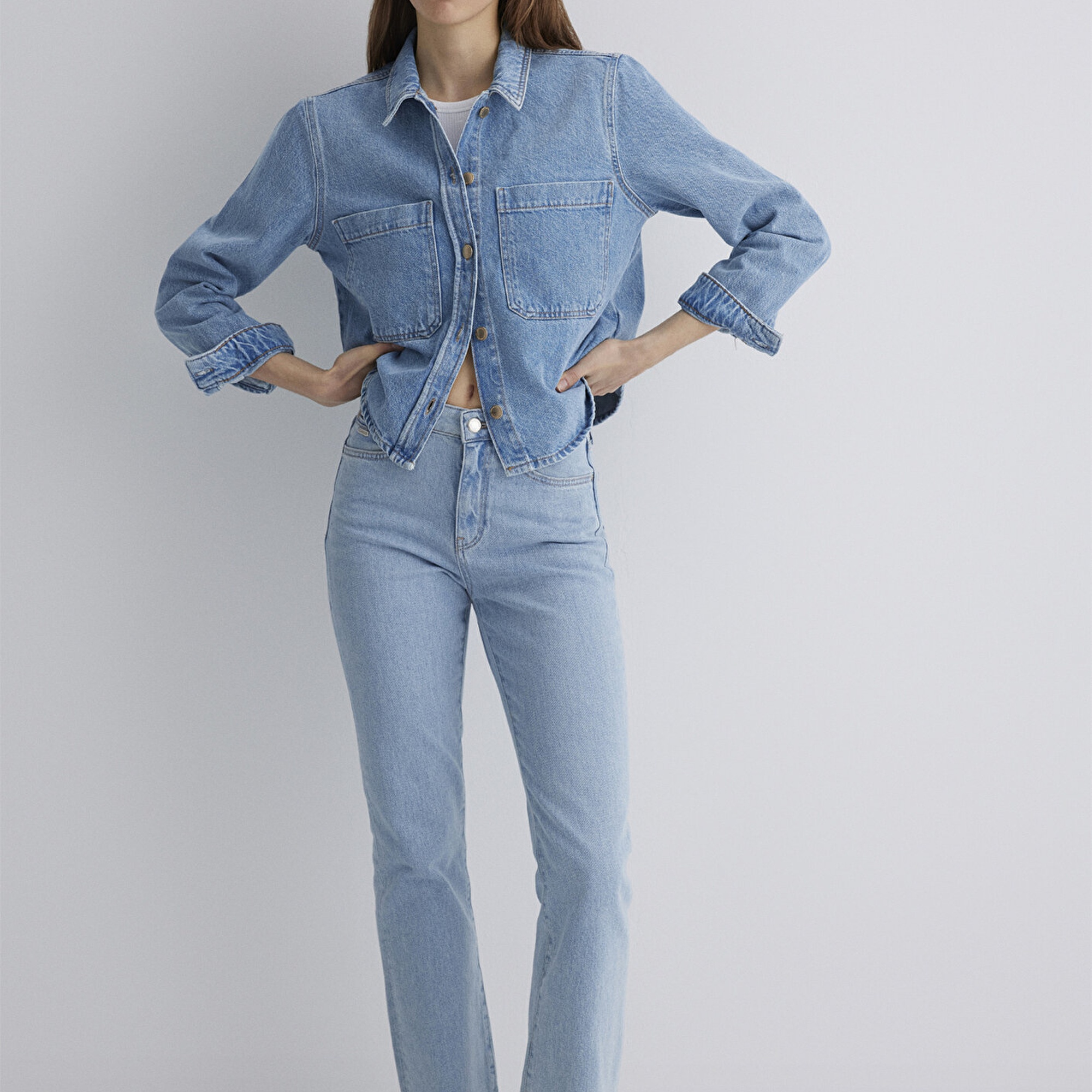 Mavi Paola Mavi Premium Indigo Mavisi Jean Gömlek Crop / Kısa Kesim 1210779-89212