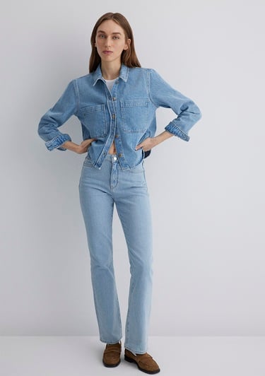  Mavi Paola Mavi Premium Indigo Mavisi Jean Gömlek Crop / Kısa Kesim 1210779-89212