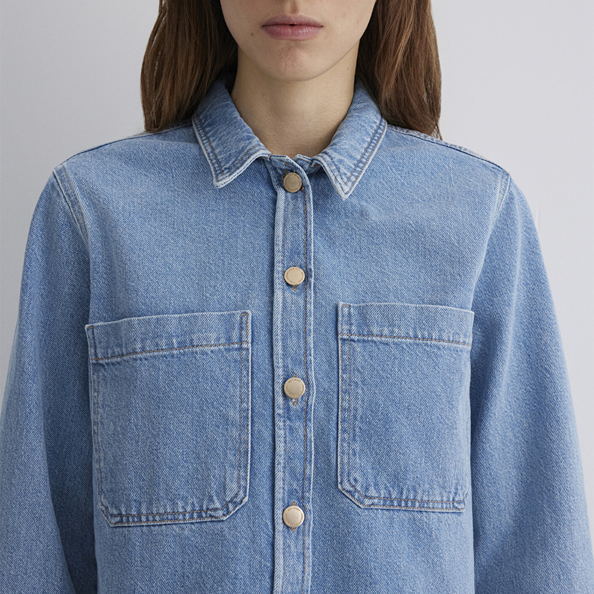 Mavi Paola Mavi Premium Indigo Mavisi Jean Gömlek Crop / Kısa Kesim 1210779-89212