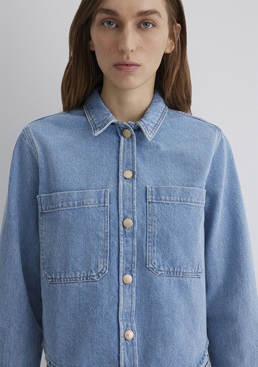  Mavi Paola Mavi Premium Indigo Mavisi Jean Gömlek Crop / Kısa Kesim 1210779-89212