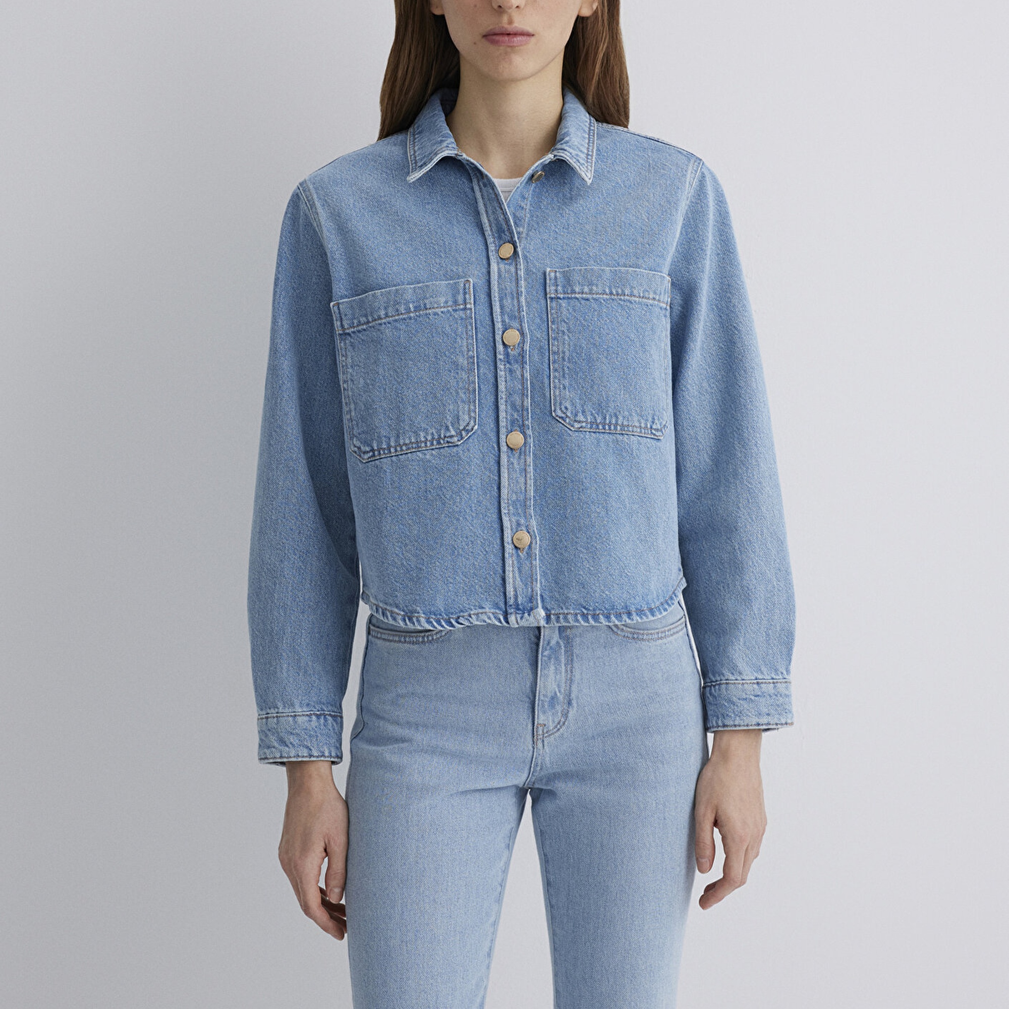 Mavi Paola Mavi Premium Indigo Mavisi Jean Gömlek Crop / Kısa Kesim 1210779-89212